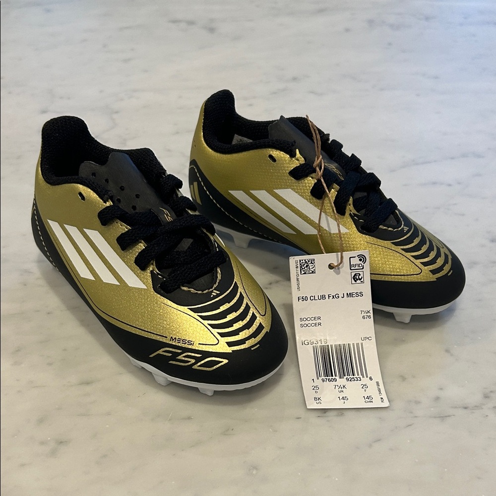 Adidas Kids Gold and Black Sneakers